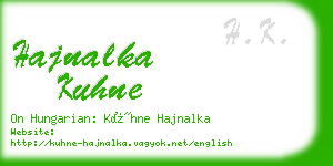 hajnalka kuhne business card